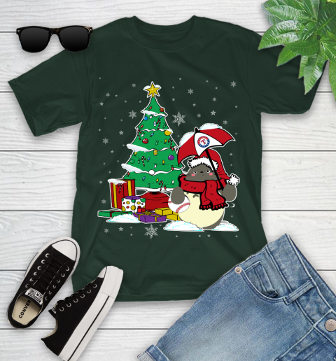 Texas Rangers MLB Baseball Cute Tonari No Totoro Christmas Sports Youth T-Shirt 5