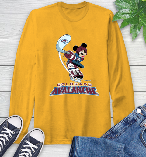 NHL Hockey Colorado Avalanche Cheerful Mickey Mouse Shirt Long Sleeve T-Shirt 3