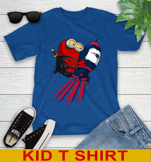 NFL Football New England Patriots Deadpool Minion Marvel Shirt Youth T-Shirt 10