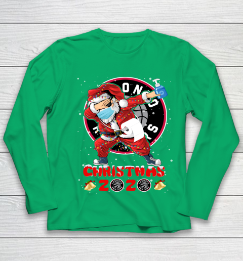 Toronto Raptors Funny Santa Claus Dabbing Christmas 2020 NBA Youth Long Sleeve 4