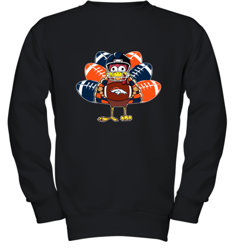 Denver Broncos Turkey Football Thanksgiving Youth Sweatshirt