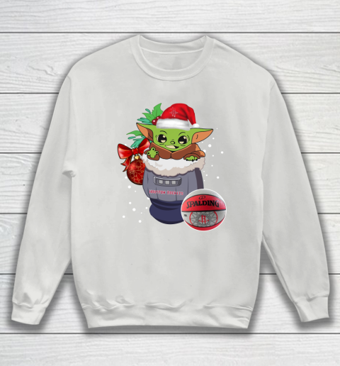 Houston Rockets Christmas Baby Yoda Star Wars Funny Happy NBA Sweatshirt 5