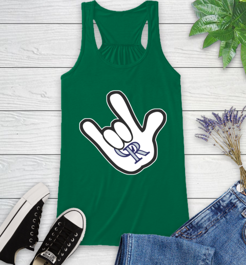 Colorado Rockies MLB Baseball Mickey Rock Hand Disney Racerback Tank 7