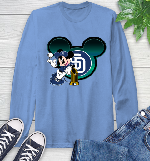MLB San Diego Padres The Commissioner's Trophy Mickey Mouse Disney Long Sleeve T-Shirt 11