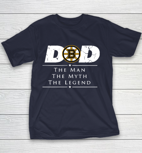 Boston Bruins NHL Ice Hockey Dad The Man The Myth The Legend Youth T-Shirt 2