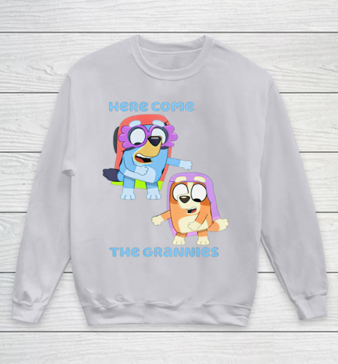 Blueys Shirt Here Come The Grannies Youth Sweatshirt 3