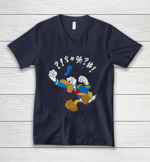 Disney Mickey And Friends Donald Angry Jump V-Neck T-Shirt 2