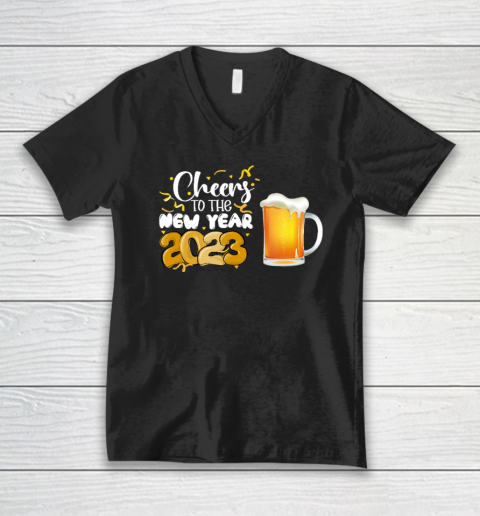 Beer Funny Cheers To The New Year Happy New Year NYE Party V-Neck T-Shirt