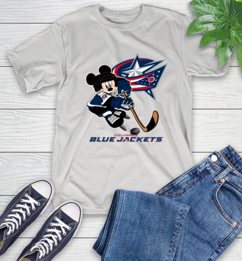 NHL Columbus Blue Jackets Mickey Mouse Disney Hockey T Shirt T-Shirt