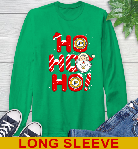 Indiana Pacers NBA Basketball Ho Ho Ho Santa Claus Merry Christmas Shirt Long Sleeve T-Shirt 8