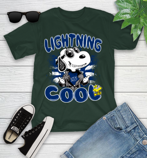 NHL Hockey Tampa Bay Lightning Cool Snoopy Shirt Youth T-Shirt 4