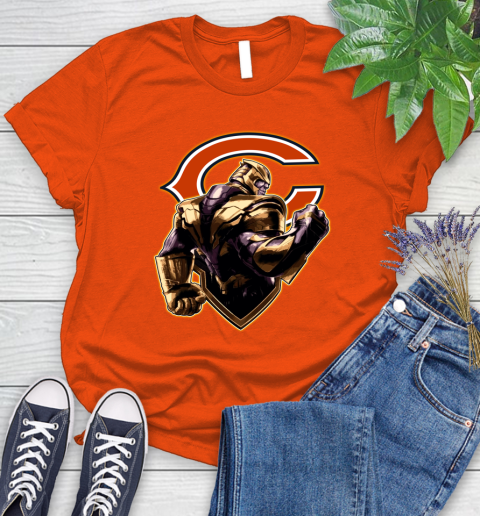 NFL Thanos Avengers Endgame Football Sports Chicago Bears Women's T-Shirt 4
