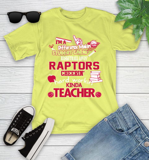 Toronto Raptors NBA I'm A Difference Making Student Caring Basketball Loving Kinda Teacher Youth T-Shirt 10