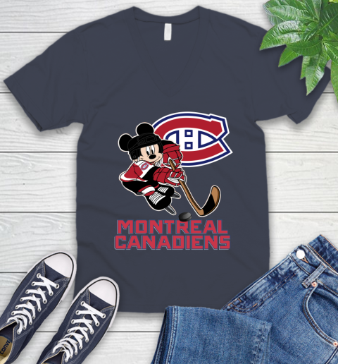 NHL Montreal Canadiens Mickey Mouse Disney Hockey T Shirt V-Neck T-Shirt 9