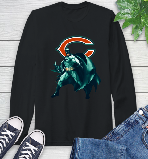 NFL Batman Football Sports Chicago Bears Long Sleeve T-Shirt 2