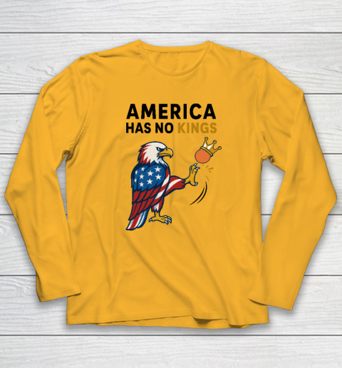 America Has No Kings Eagle Kick Orange Anti Trump Long Sleeve T-Shirt 2
