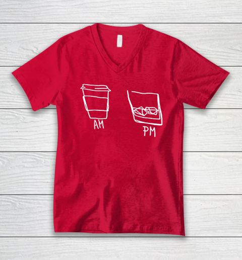 AM Coffee PM Win V-Neck T-Shirt 5