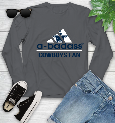 NFL A Badass Dallas Cowboys Fan Adidas Football Sports Youth Long Sleeve 9