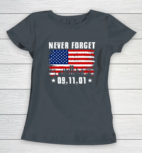 Never Forget September 11 2001 Memorial Day American Flag Women's T-Shirt 3