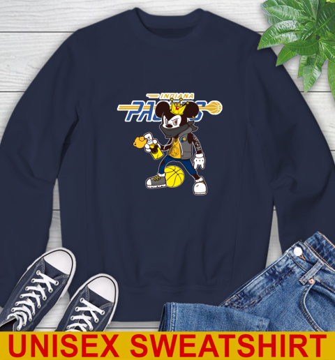 Indiana Pacers NBA Basketball Mickey Peace Sign Sports Sweatshirt - Image 4