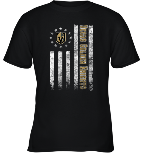 NHL American Flag Hockey Sports Vegas Golden Knights Youth T-Shirt