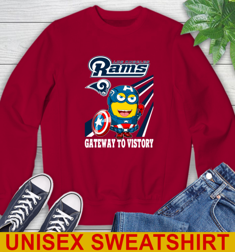 NFL Football Los Angeles Rams Captain America Marvel Avengers Minion Shirt Sweatshirt 9