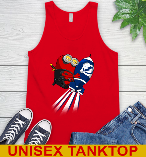 NHL Hockey Tampa Bay Lightning Deadpool Minion Marvel Shirt Tank Top - Image 6