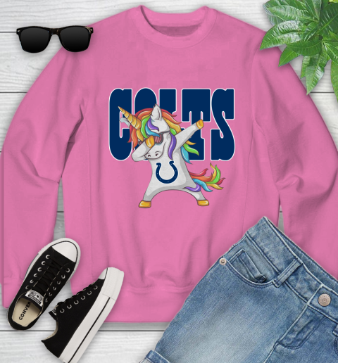 Indianapolis Colts NFL Football Funny Unicorn Dabbing Sports Youth Sweatshirt 7