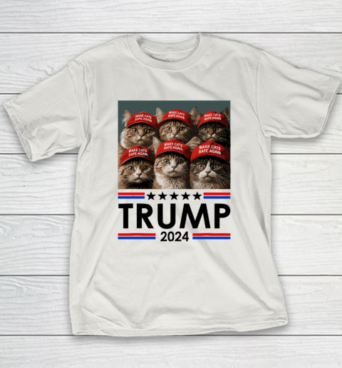 Donald Trump Make Cats Safe Again 2024 Debate Funny Youth T-Shirt 9