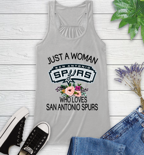 NBA Just A Woman Who Loves San Antonio Spurs Basketball Sports Racerback Tank