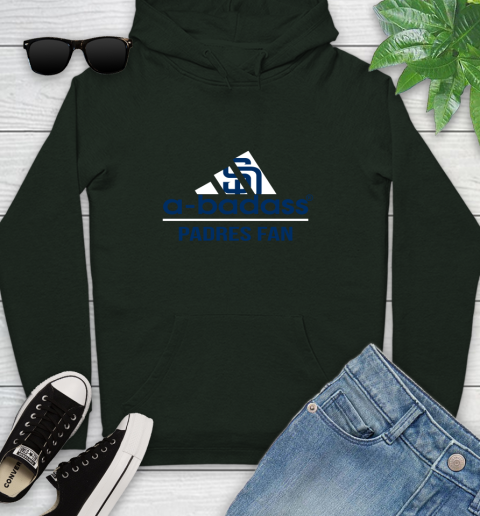 MLB A Badass San Diego Padres Fan Adidas Baseball Sports Youth Hoodie 14