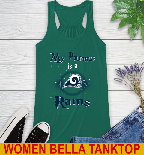 NFL Football Harry Potter My Patronus Is A Los Angeles Rams Racerback Tank - Image 6