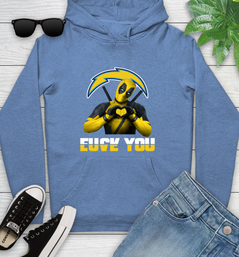 NHL San Diego Chargers Deadpool Love You Fuck You Football Sports Youth Hoodie 13
