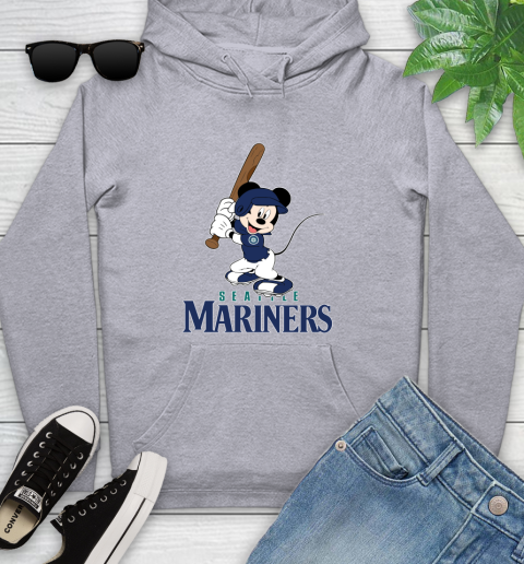 MLB Baseball Seattle Mariners Cheerful Mickey Mouse Shirt Youth Hoodie 6