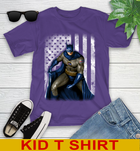 Buffalo Bills NFL Football Batman DC American Flag Shirt Youth T-Shirt 3