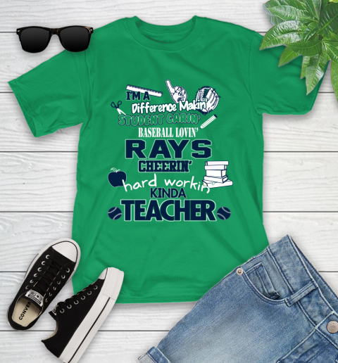 Tampa Bay Rays MLB I'm A Difference Making Student Caring Baseball Loving Kinda Teacher Youth T-Shirt 8