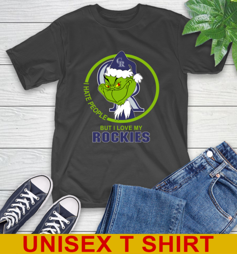 Colorado Rockies MLB Christmas Grinch I Hate People But I Love My Favorite Baseball Team T-Shirt 2