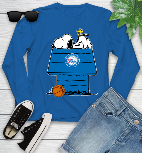 Philadelphia 76ers NBA Basketball Snoopy Woodstock The Peanuts Movie Youth Long Sleeve 9