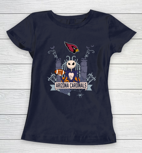 NFL Arizona Cardinals Football Jack Skellington Halloween Women's T-Shirt 2