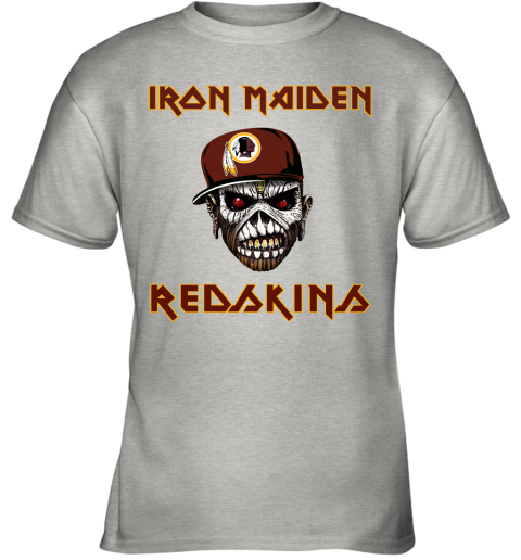 NFL Washington Redskins Iron Maiden Rock Band Music Football Sports pBXQm2lU2UO youth t shirt 26 95 151514 front ash
