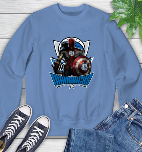 Dallas Mavericks NBA Basketball Captain America Thor Spider Man Hawkeye Avengers Sweatshirt 11