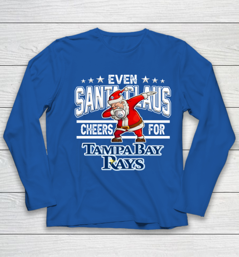 Tampa Bay Rays Even Santa Claus Cheers For Christmas MLB Youth Long Sleeve 7