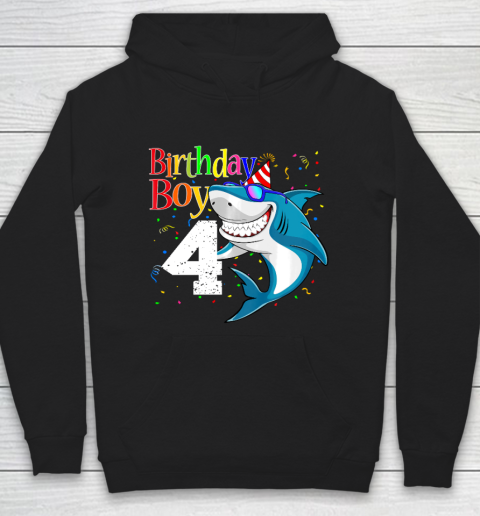 Kids 4th Birthday Boy Shark Shirts 4 Jaw Some Four Tees Boys 4 Years Old Hoodie