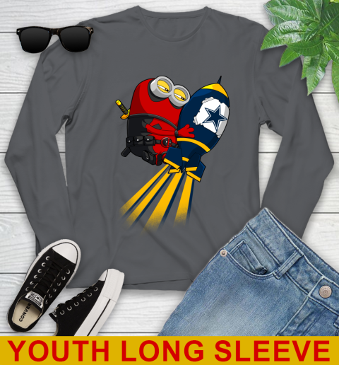 NFL Football Dallas Cowboys Deadpool Minion Marvel Shirt Youth Long Sleeve 9