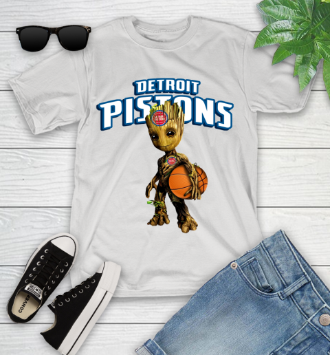 Detroit Pistons NBA Basketball Groot Marvel Guardians Of The Galaxy Youth T-Shirt