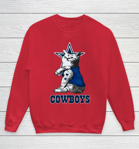 NFL Football My Cat Loves Dallas Cowboys Youth Sweatshirt 7
