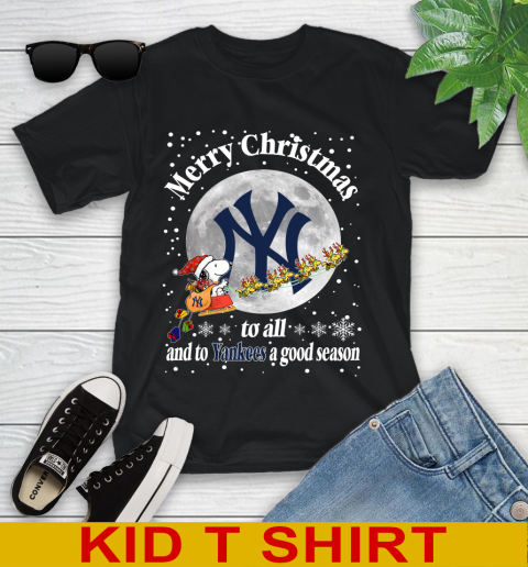 New York Yankees Merry Christmas To All And To Yankees A Good Season MLB Baseball Sports Youth T-Shirt