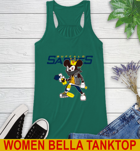 Buffalo Sabres NHL Hockey Mickey Peace Sign Sports Racerback Tank 7