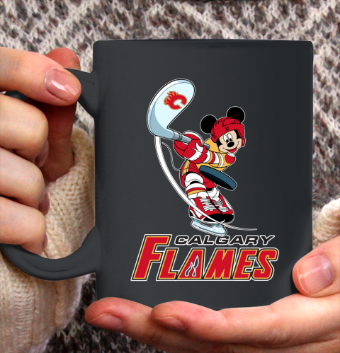 NHL Hockey Calgary Flames Cheerful Mickey Mouse Shirt Ceramic Mug 15oz