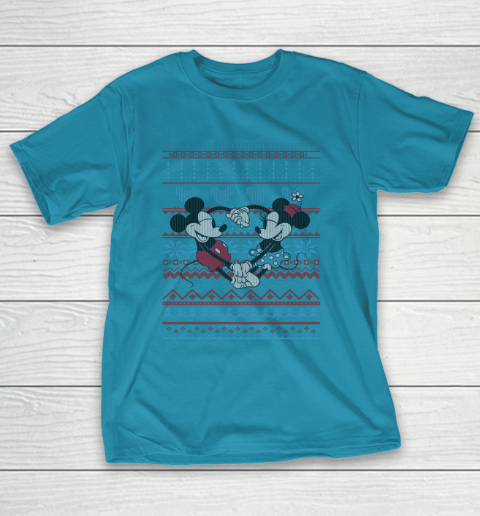 Disney Mickey And Minnie Mouse Christmas Ugly Sweater Style T-Shirt 7